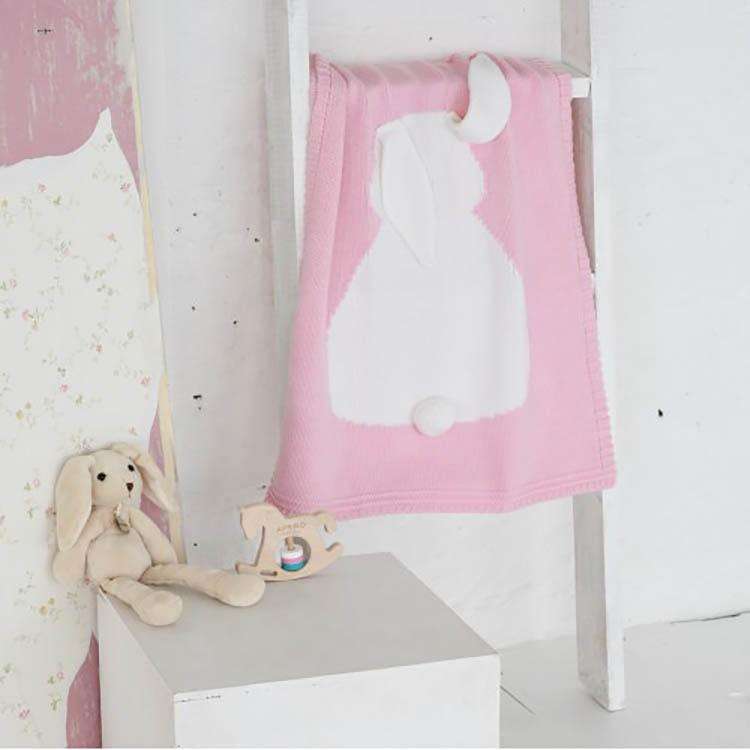 Knitted Baby Rabbit Blanket