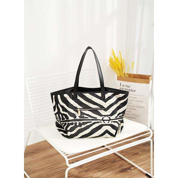 Ladies Zebra PU Leather Tote Bag