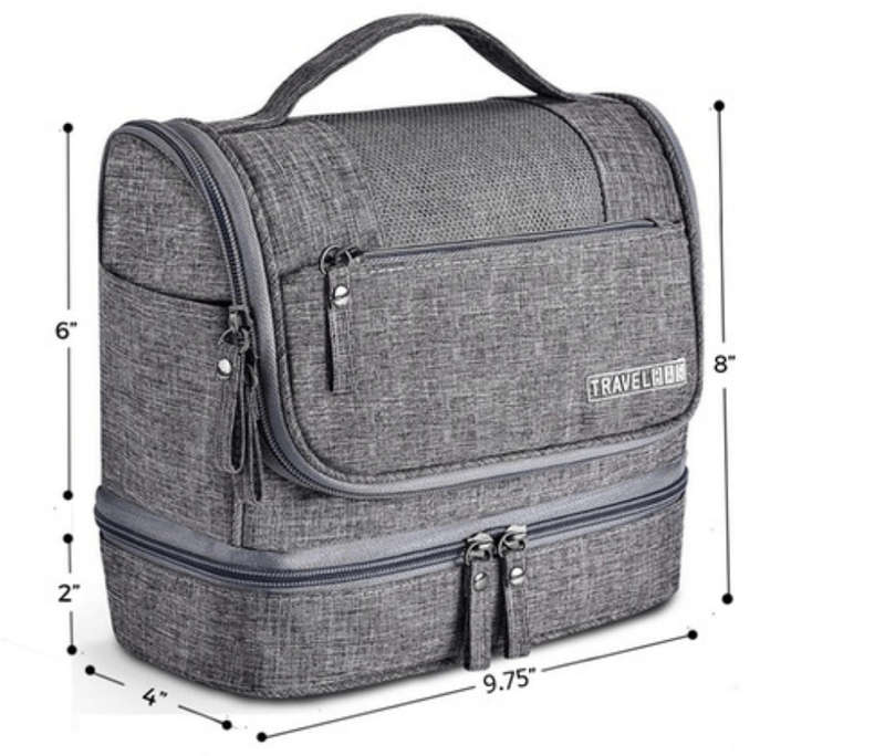 Large Waterproof Hanging Travel Toiletry Bag - Sky Blue