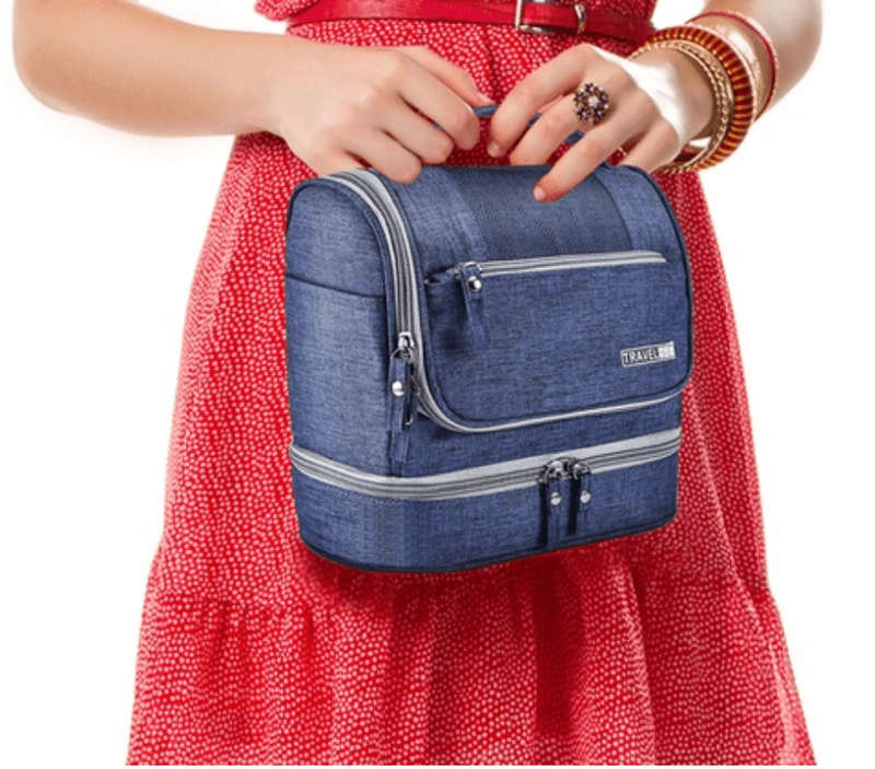 Large Waterproof Hanging Travel Toiletry Bag - Sky Blue