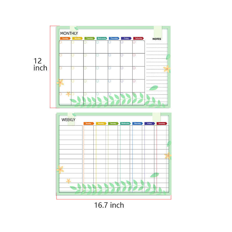 Magnetic Monthly and Weekly Planning Calendar  Autumn Leaves