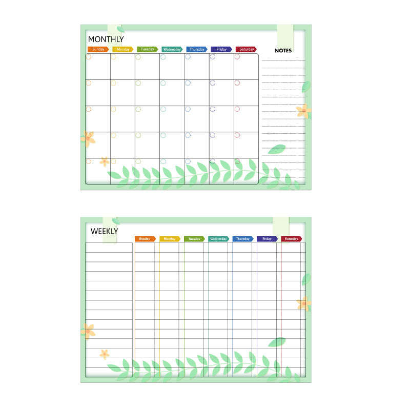 Magnetic Monthly and Weekly Planning Calendar  Autumn Leaves