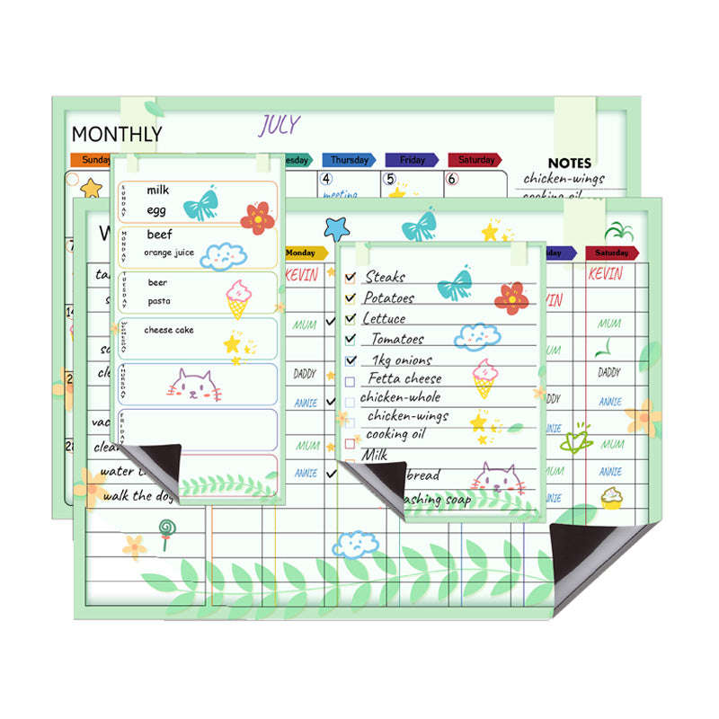 Magnetic Monthly and Weekly Planning Calendar  Autumn Leaves