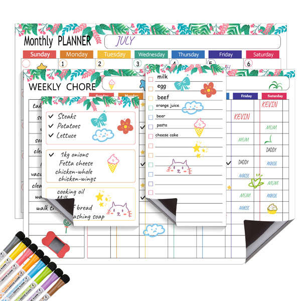 Magnetic Tropical Monthly and Weekly Planner Set