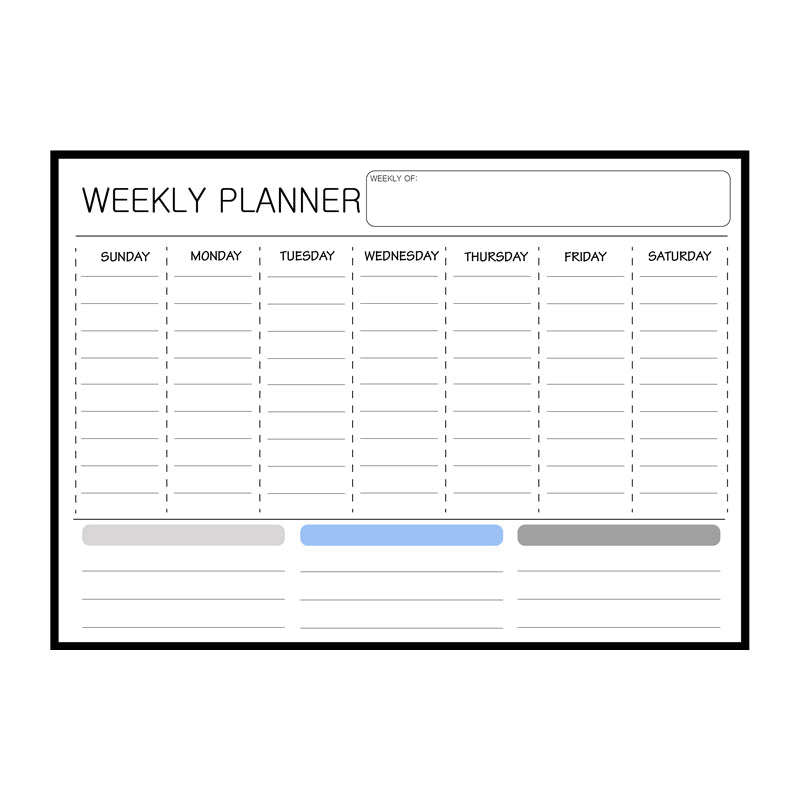 Magnetic Weekly Meal/Chores Planner