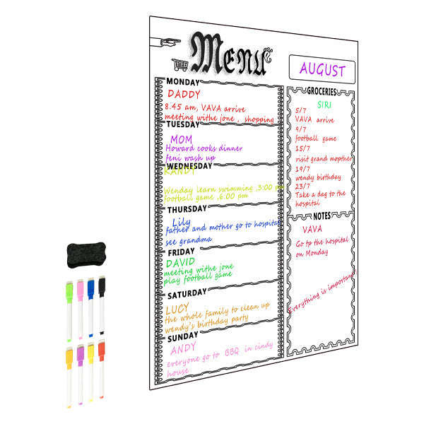 Magnetic Weekly Menu and Shopping Planner