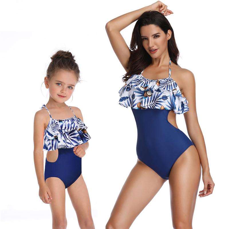 Matching Mom or Daughter Blue Crush One-Piece Swimwear