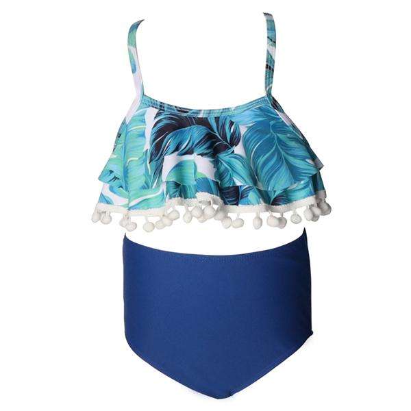 Matching Mom or Daughter Blue Lagoon Frill Two-Piece Bikini