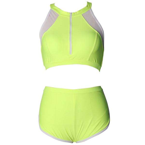 Matching Mom or Daughter Green Neon Two-Piece Bikini