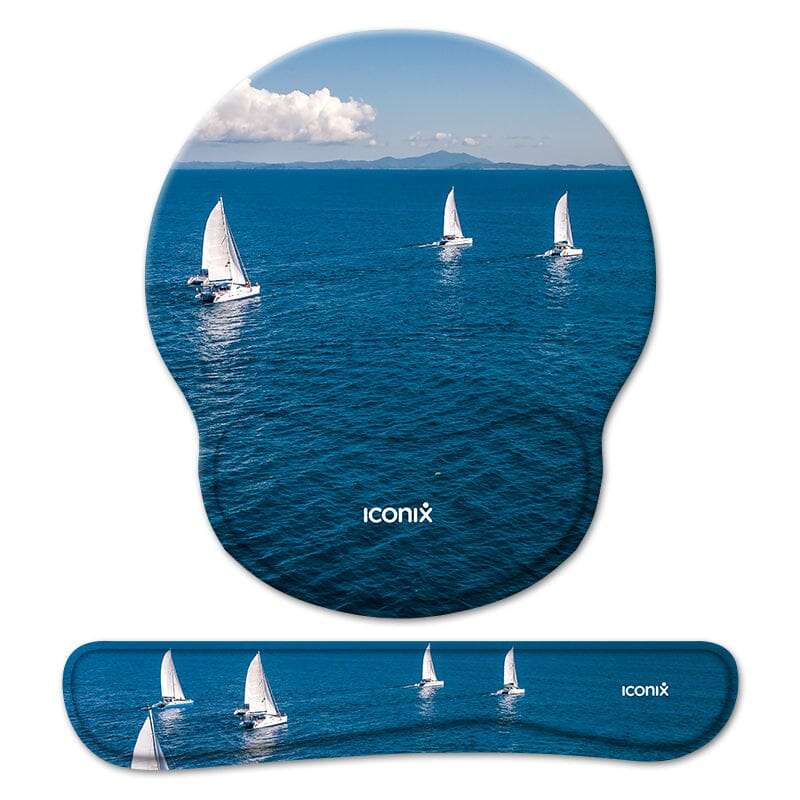 Out to Sea Mouse Pad with Wrist Support and Keyboard Wrist Support Set