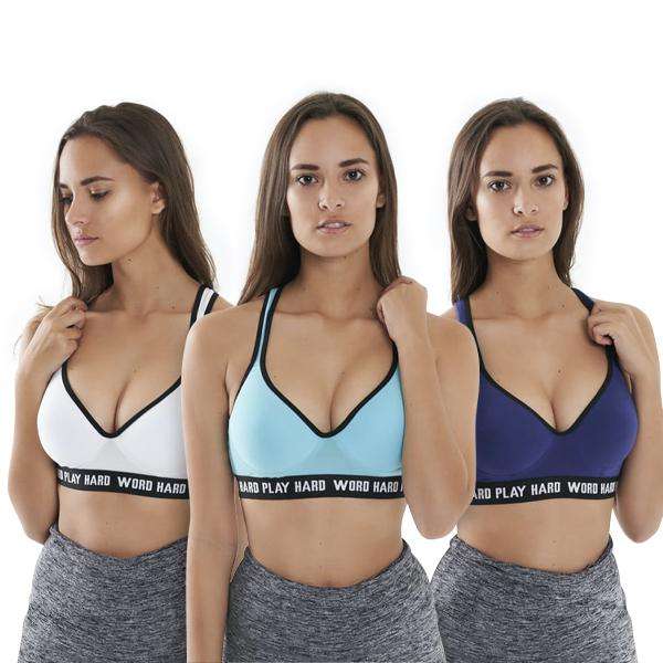 Pack of 6 Colour Wireless Sports Bra's - 8924 (36B/40B/40C/40D)