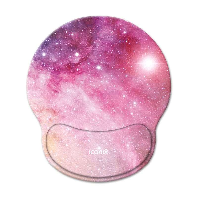 Pearlescent Pink Mouse Pad with Gel Wrist Guard Support