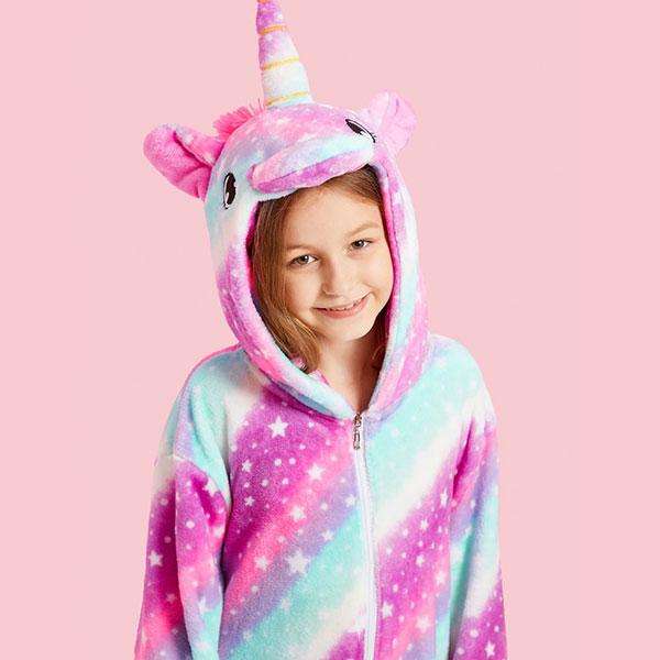 Kids Pink and Blue Starry Unicorn Onesie