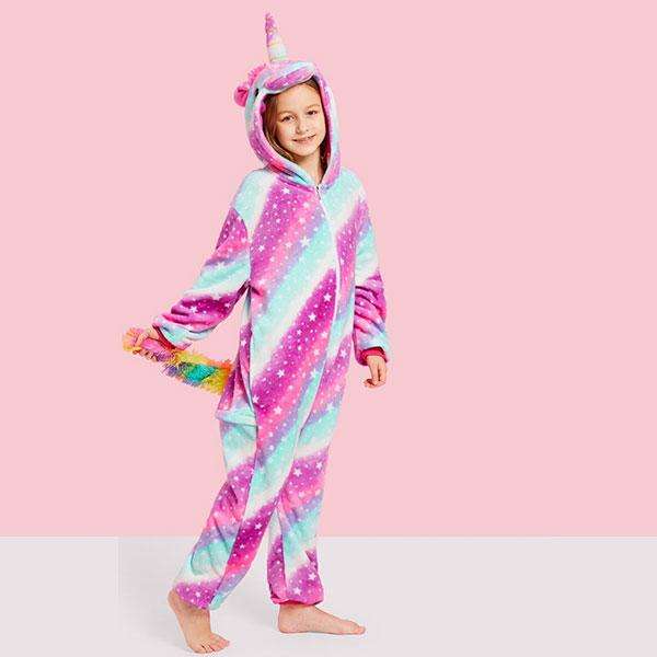 Kids Pink and Blue Starry Unicorn Onesie