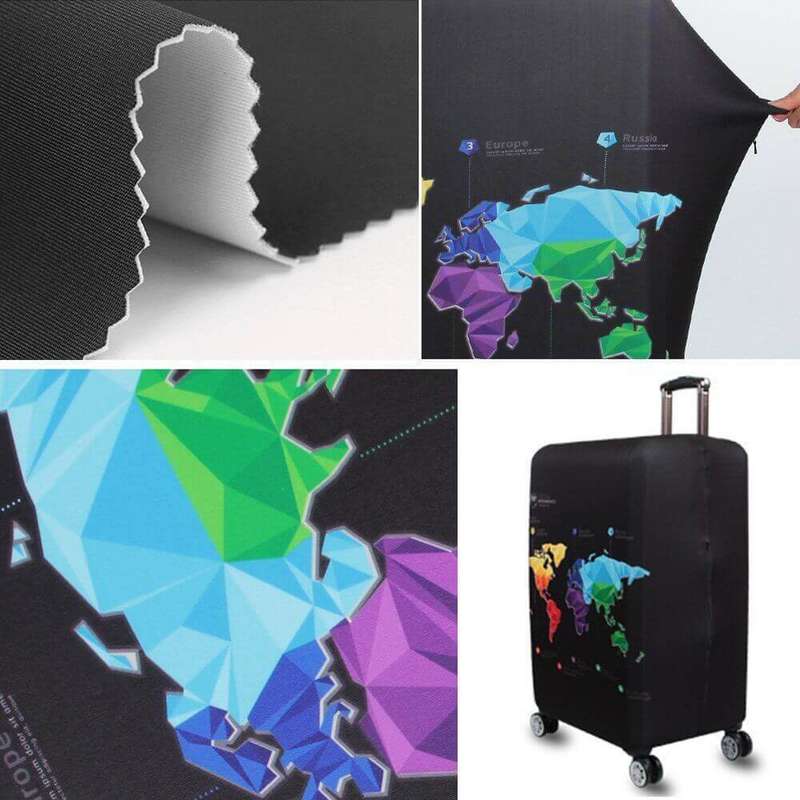 Printed Luggage Protector - World Wide Map