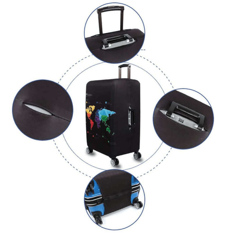 Printed Luggage Protector - World Wide Map
