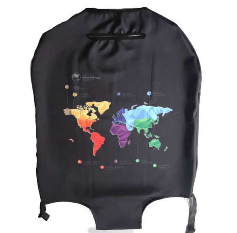 Printed Luggage Protector - World Wide Map
