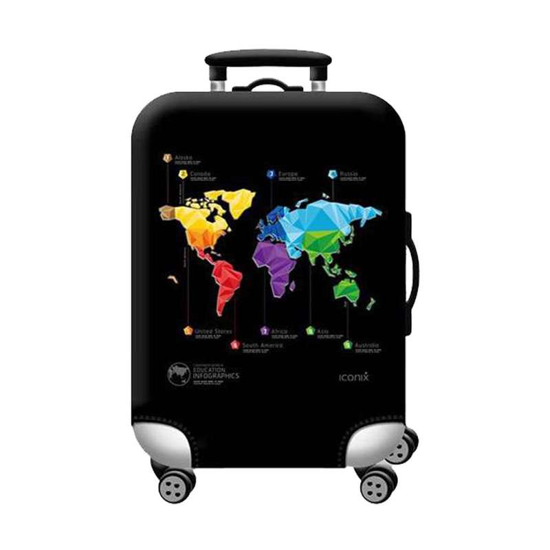 Printed Luggage Protector - World Wide Map
