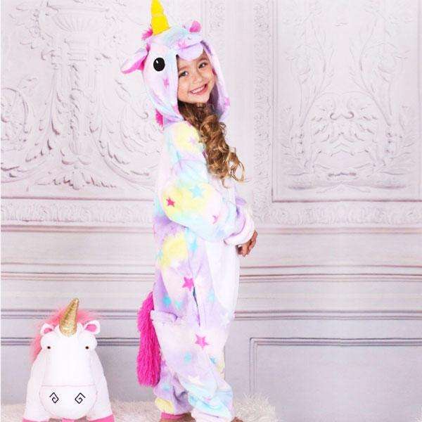 Kids Purple Starry Unicorn Onesie
