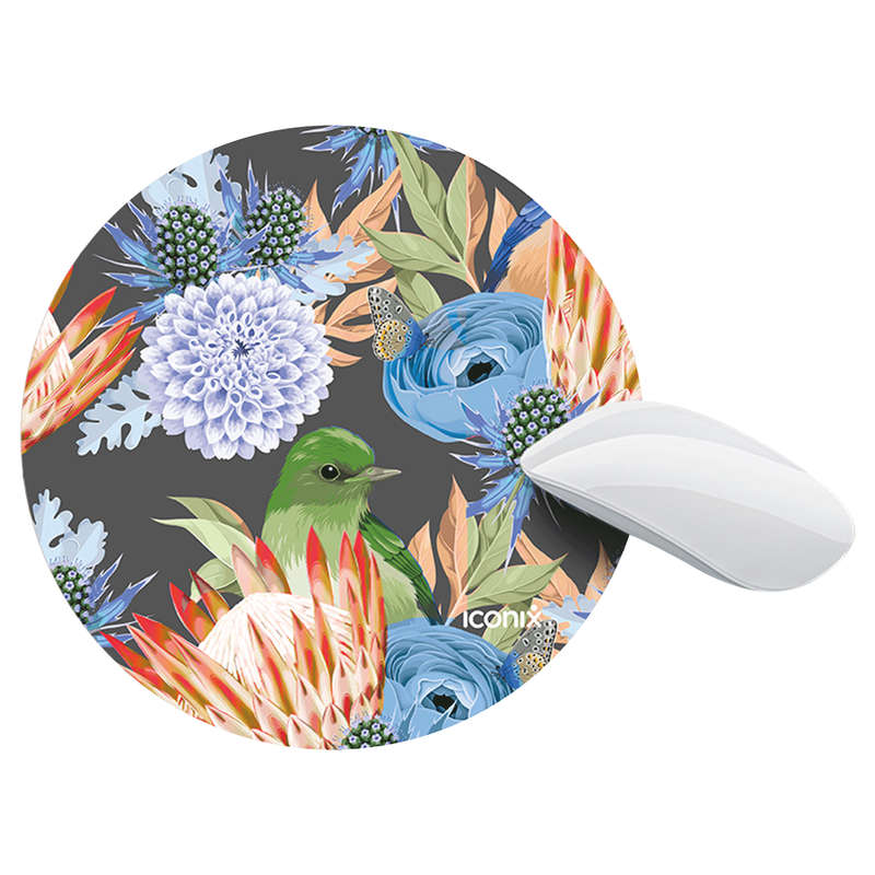Round Floral Fest Mouse Pad