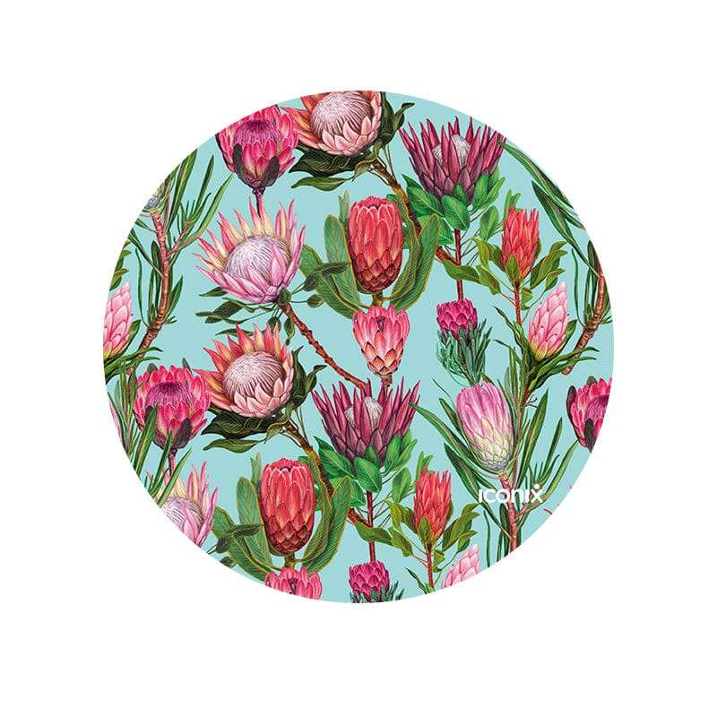 Round Pink Protea Mouse Pad