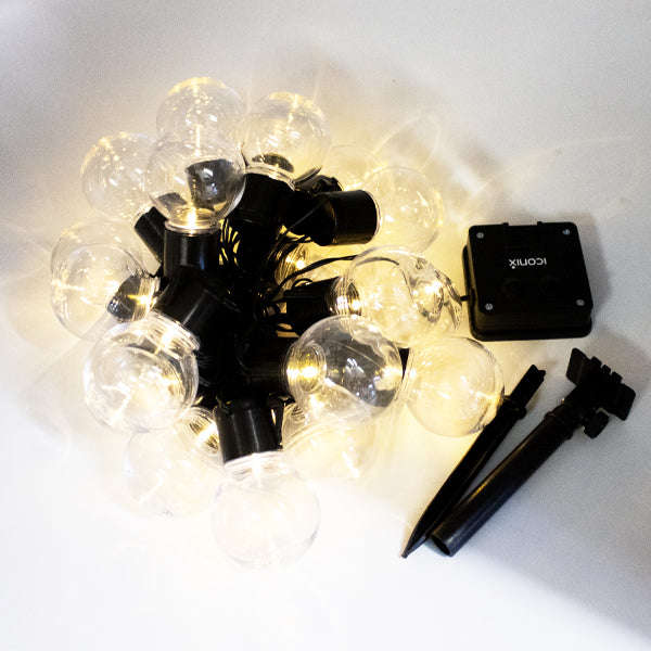 Solar Powered Retro Bulb String Of 10 / 20 LED Lights