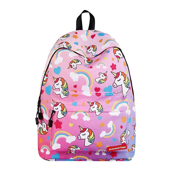 Students Bright Unicorn Rainbow Print Backpack