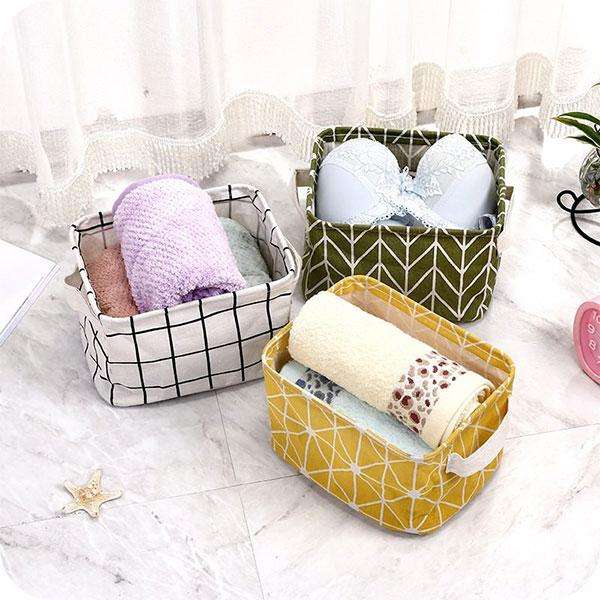 Table Top Storage Organiser-Various Printed - Grey Check Printed