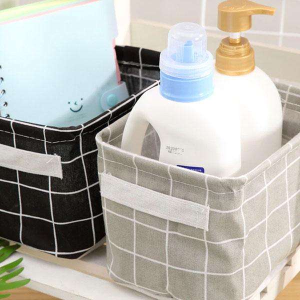 Table Top Storage Organiser-Various Printed - Grey Check Printed