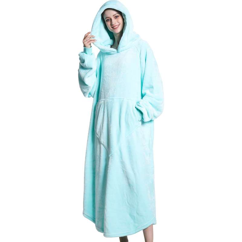 Teal Oversized Floor-Length Body Blanket Hoodie