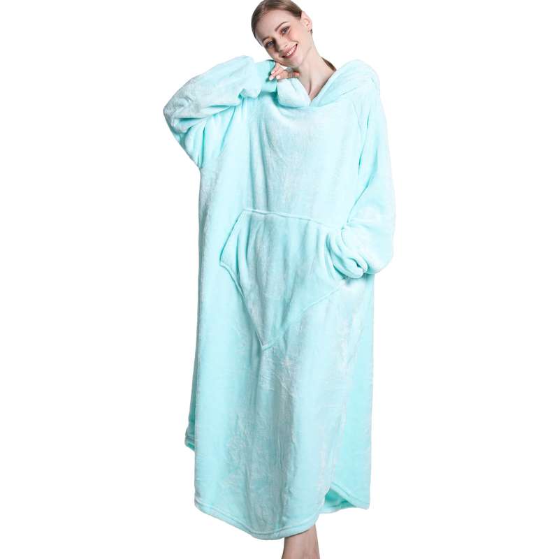 Teal Oversized Floor-Length Body Blanket Hoodie