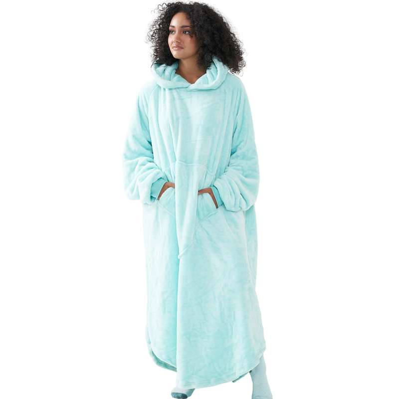 Teal Oversized Floor-Length Body Blanket Hoodie