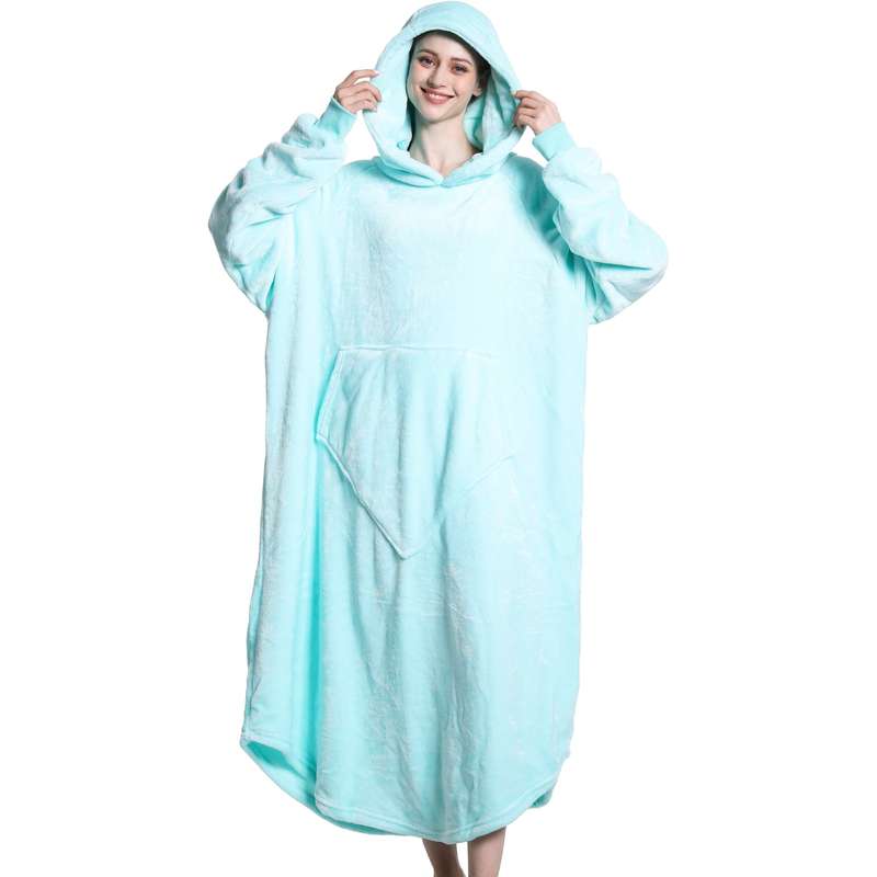 Teal Oversized Floor-Length Body Blanket Hoodie