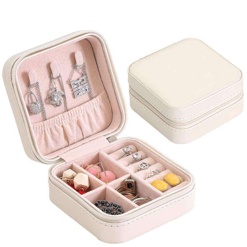 On-The-Go Jewelry Storage Box with Zip - Pearl with Eiffel Tower