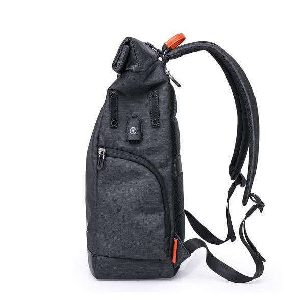 Unisex Black Extendable Backpack with USB Charging Port