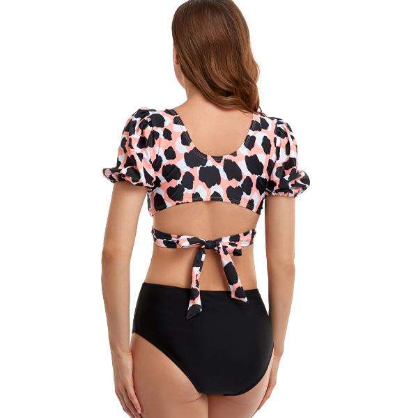 Women's Light Leopard Crop Two-piece Bikini