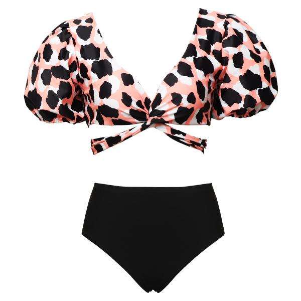 Women's Light Leopard Crop Two-piece Bikini