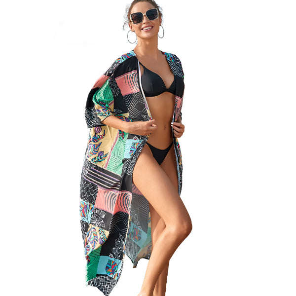 Women's Modern Mosaic Beach Cover-up