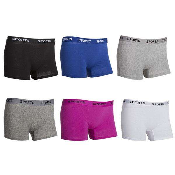 Womens Pack of 6 Sports Boyleg Shorts