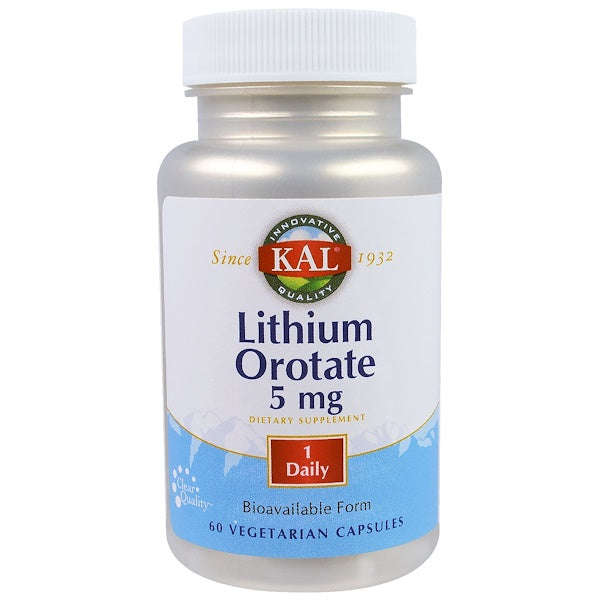 KAL, Lithium Orotate, 5 mg, 60 Veggie Caps