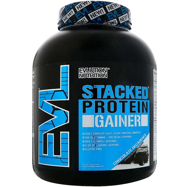 EVLution Nutrition, Stacked Protein Gainer, Chocolate Decadence, 7.23 lb (3276 g)