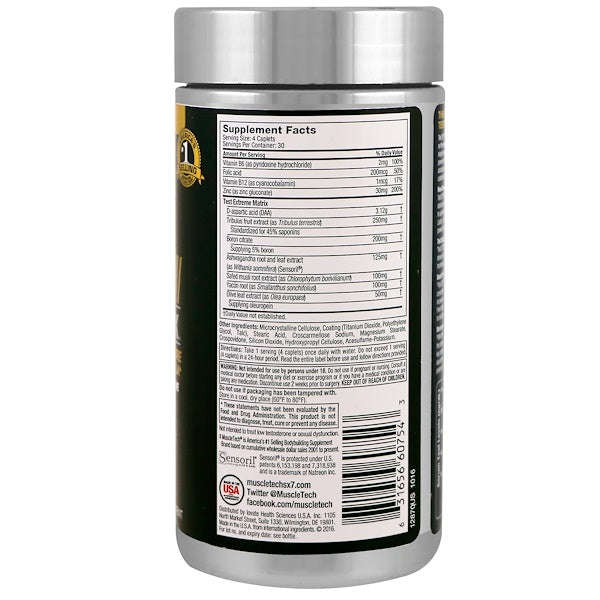Muscletech, Test 3X, SX-7, Black Onyx, 120 Caplets