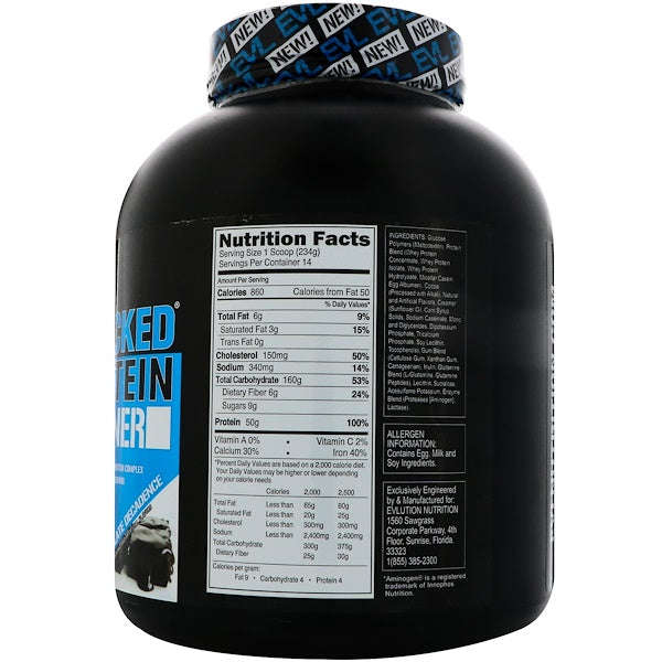 EVLution Nutrition, Stacked Protein Gainer, Chocolate Decadence, 7.23 lb (3276 g)