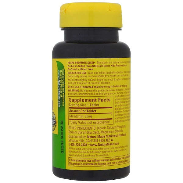 Nature Made, Melatonin, 3 mg, 240 Tablets