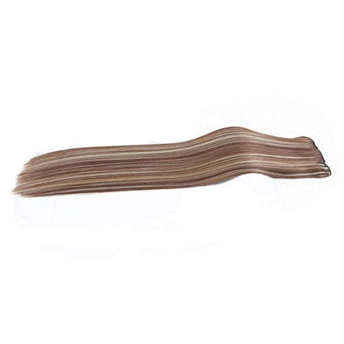 MSHAIR 8 pieces 24" Straight Full Head Clip in Synthetic Hair Extensions 150g 12/613# Light Glode...