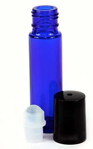 24, Cobalt Blue, 10 ml Glass Roll On Bottles with 3-3 ml Dropper's
