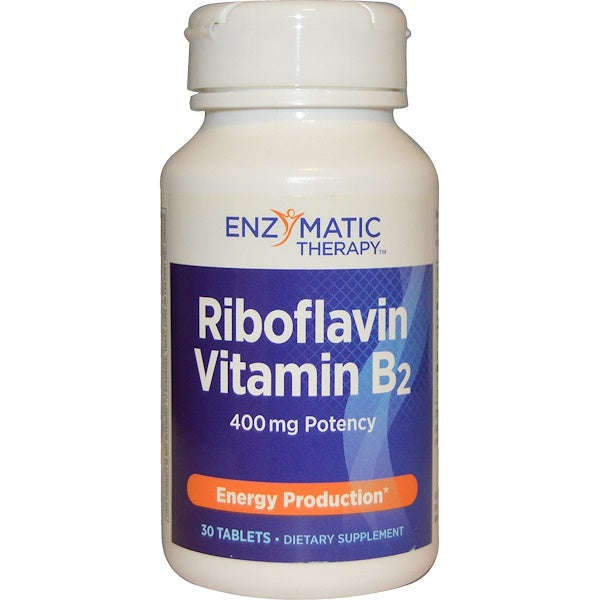 Enzymatic Therapy, Riboflavin Vitamin B2, Energy Production, 400 mg, 30 Tablets