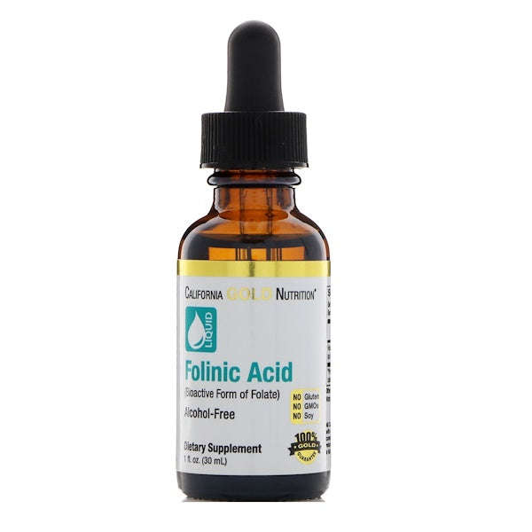 California Gold Nutrition, Folinic Acid, Alcohol Free, 1 fl oz (30 ml)