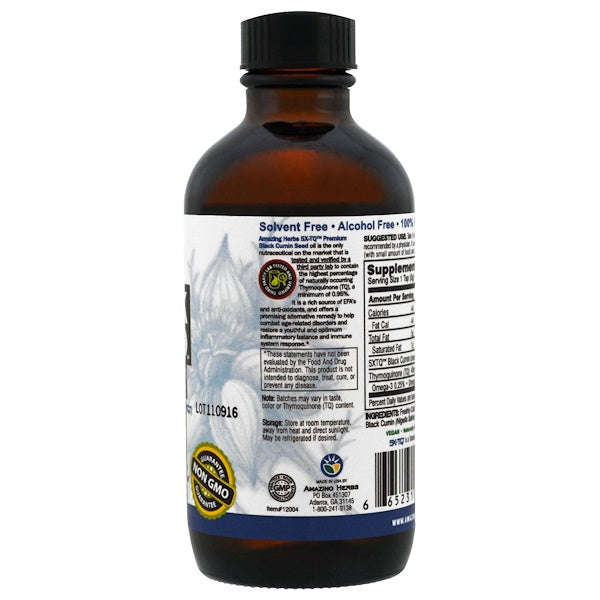 Amazing Herbs, Black Seed, 100% Pure Cold-Pressed Black Cumin Seed Oil, 4 fl oz (120 ml)
