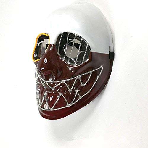 Latburg Scary Led Mask Purge Halloween Light Up Professional Rave Costumes Glow Stick Led Face Ch...